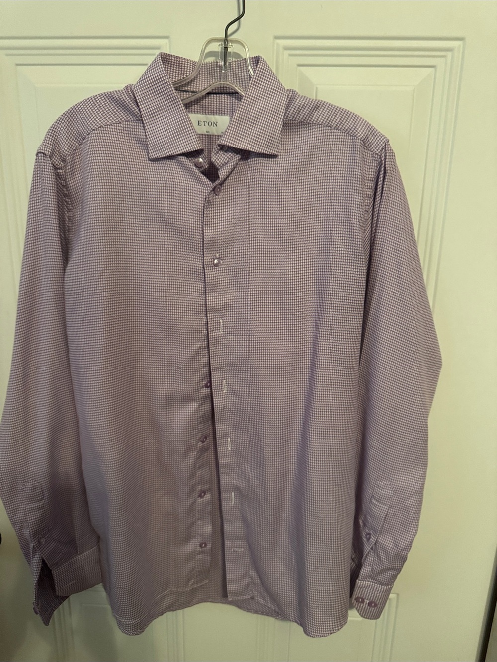Eton Lilac Micro-Check Men's Dress Shirt